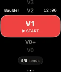 CragMate on Apple Watch - Digital Crown grade dial on V1 with Start